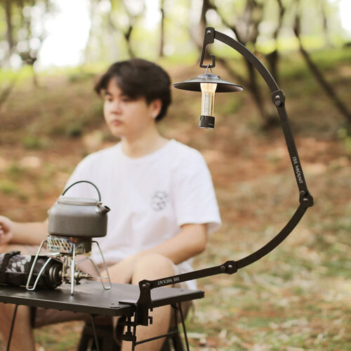 Folding Lamp Stand Collapsible Iron Lantern Stand Lamp Pole Hanging Light Holder - Picture 5 of 10