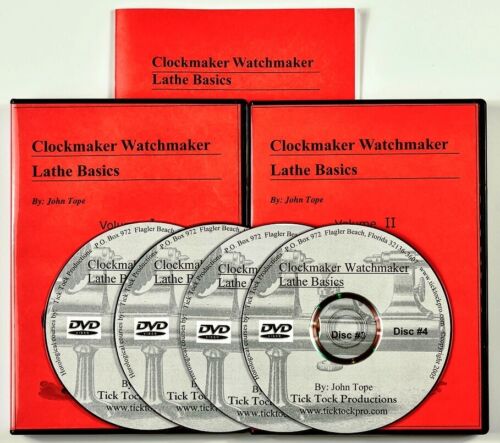 Clockmaker Watchmaker Lathe Basics Course. 4 DVD video +Manual - Afbeelding 1 van 11