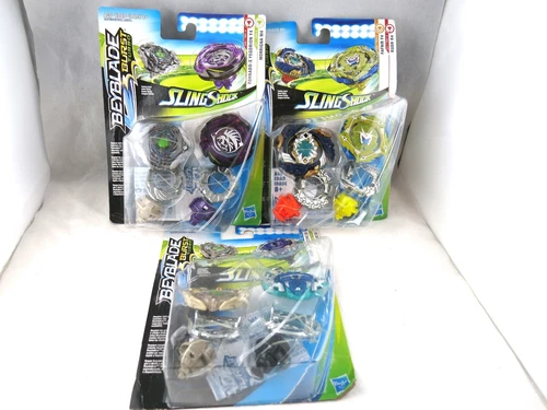 Three Hasbro BeyBlade Burst Turbo 'Sling Shock' Double Sets