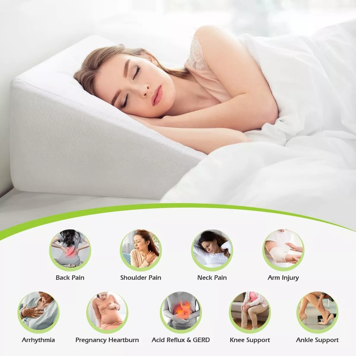 Alwyn Home Bed Wedge Pillow Foam, Anti Snoring, Multi-Purpose, Comfortable,  Heartburn, Legs, and Back Support & Reviews