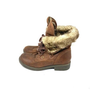 brown fold over combat boots