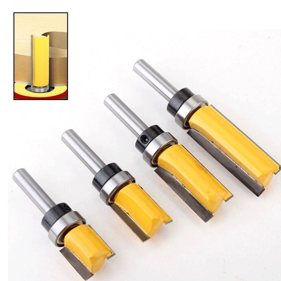 4 Stk 8mm Schaft Nutenfräser Oberfräse Bündigfräser Schaftfräser Holzfräser SET - Bild 2 von 4