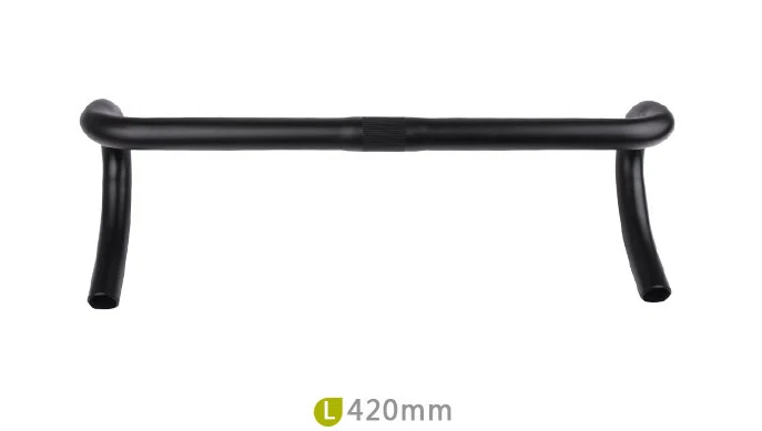 Ergo Alu Rennrad Lenker Road race Lenker 420mm 25,4 mm Schwarz Silber 302g - Bild 2 von 4