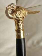 Brass PECOCK Design Handle Antique Style Wooden Walking Stick Cane giftvictorian