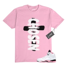 5 Medium Soft Pink Foam White Black T Shirt to Match CHOSEN