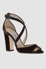  779 Jimmy Choo Women Brown Embellished Open-Toe Sandal Shoes Sz IT 40/ US 10