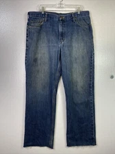 Carhartt Jeans 38X34 Mens Relaxed Fit distressed Raw hem Cowboy Work Farm