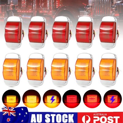 LED Clearance Light Side Marker Red Amber Truck Caravan Trailer High Low Flash