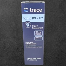 Trace Minerals Ionic D3 + K2 Liquid Supplement Drops 2 fl oz