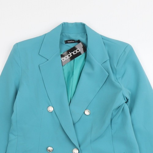 Boohoo Womens Blue Polyester Blend Suit Jacket Size 8 - Picture 3 of 10
