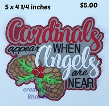 CARDINALS APPEAR TITLE Christmas scrapbook paper piecing 3D die cut by Rhonda