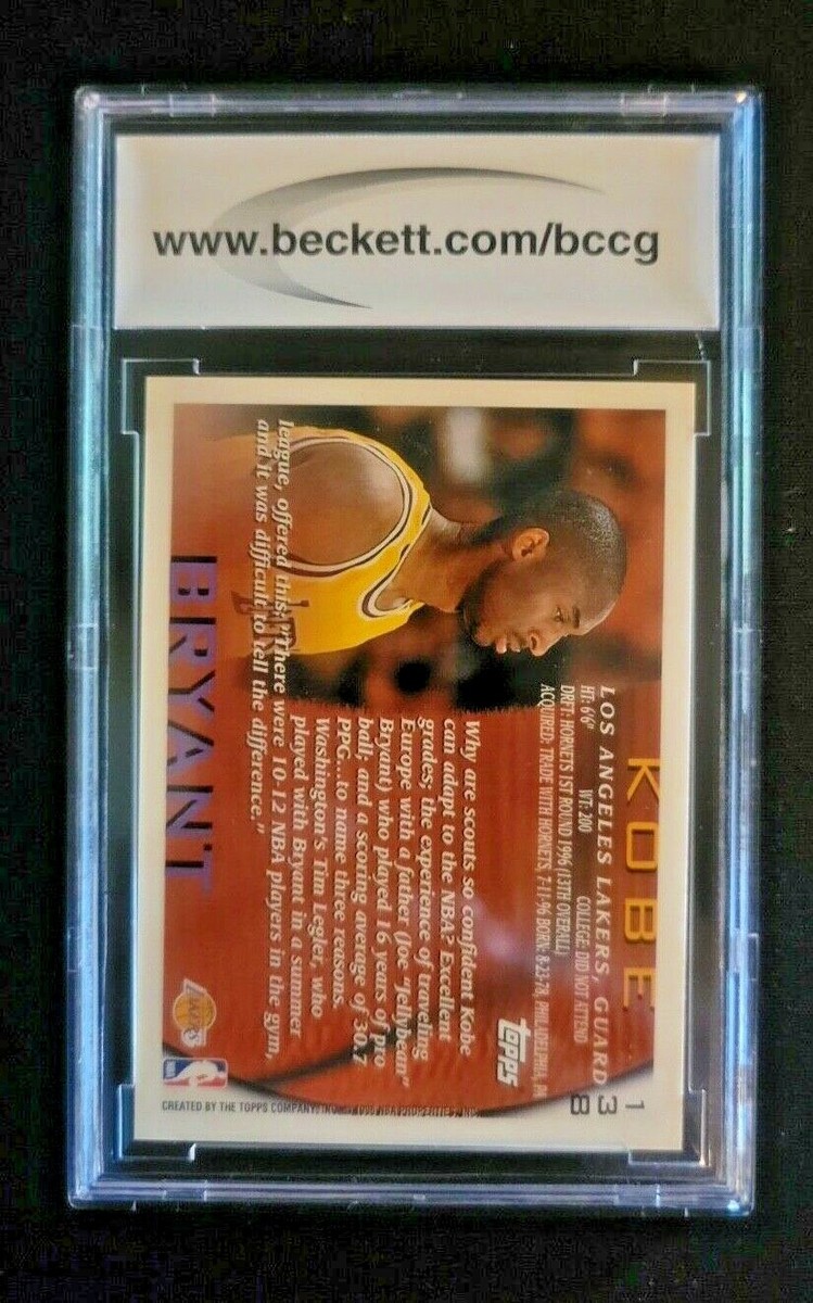 Kobe Bryant Topps Rookie #138 Graded 9 Near Mint | eBay