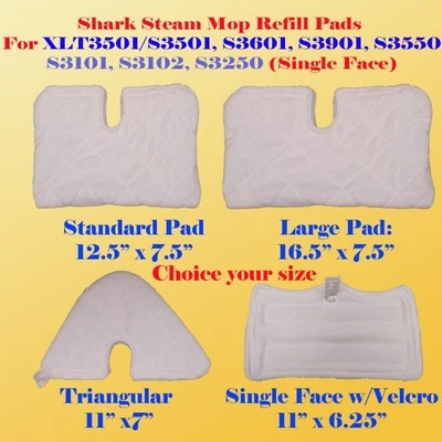 DSM Shark Euro Pro Steam Mop Pads Replacement S3101 S3250, S3901 S3601 S3501 XLT3501
