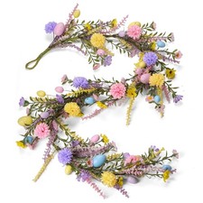 Easter Garland Decorations 6FT Artificial Easter Egg Garland with Colorful Egg..