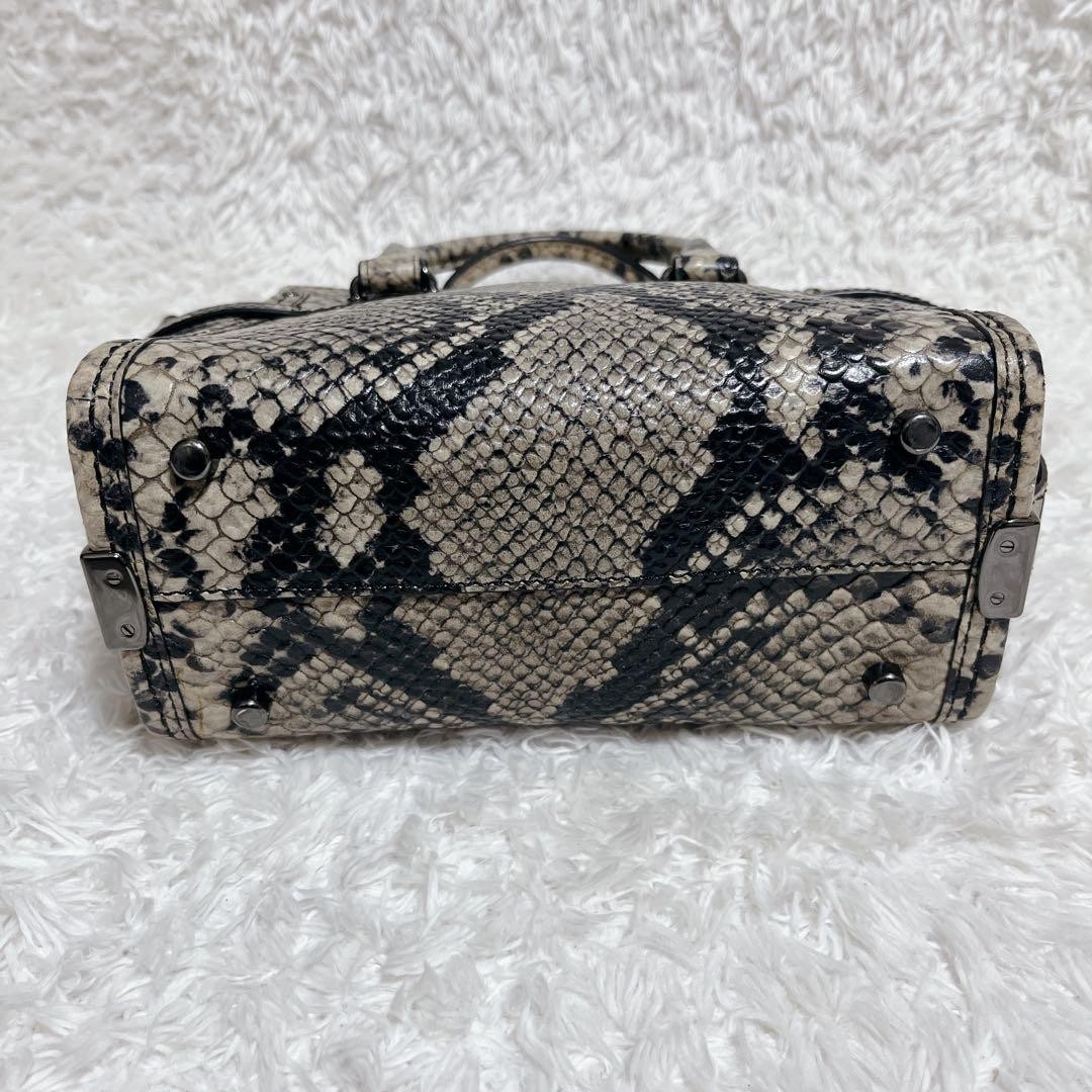 Coach 2WAY Shoulder Bag Python Embossed Swagger 3… - image 9