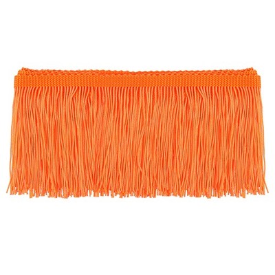 5 Yards 4 Inch Chainette Fringe Trim Tassel Sewing Trim, Fluorescent Orange
