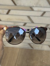 Vintage Foster Grant Sunglasses Frames Multi Stripe Metal