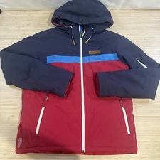 Men's Peak Performance Insulated Puffer Snow Ski Jacket Red Blue HIPE Core + L