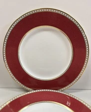 Ulander Powder Ruby (W1813) Wedgwood Bone China Dinner Plates ~ 10 ¾" ~ Perfect!