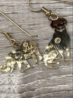 Wild Bryde Gold Tone Earrings Lot w. Sitting Dog Retriever Lab Elephants 3.39g — photo 2