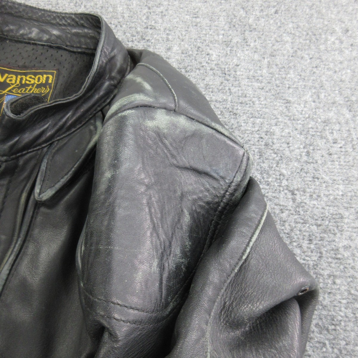 Vtg Vanson Leathers Jacket Mens 42 Black Leather Motorcycle Racing