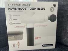 Sharper Image - Powerboost Deep Tissue Percussion Massager - White New 