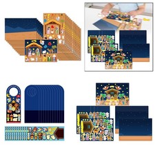 Autocollants de scène de la nativité de noël, autocollant de scène de la