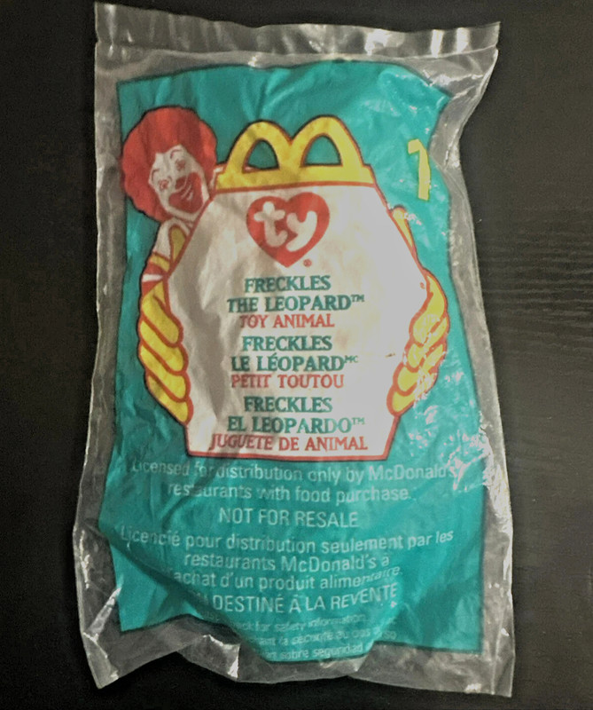 1999 Ty Teenie Beanie Baby FRECKLES The LEOPARD #1 McDonald's Happy Meal Toy