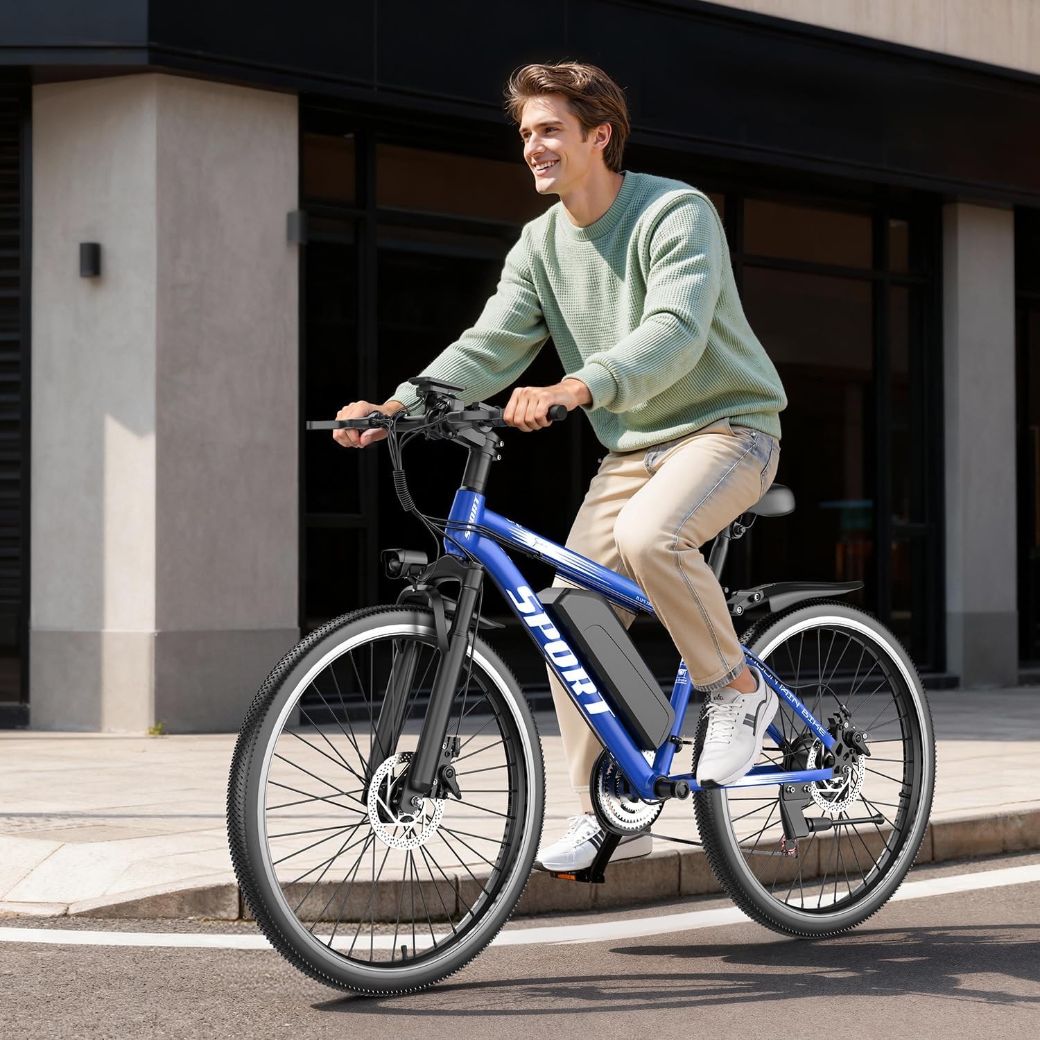 26" 1500W Peak Motor Electric Mountain Bike Ebike 65mile 25mph 48V Commuter Bike