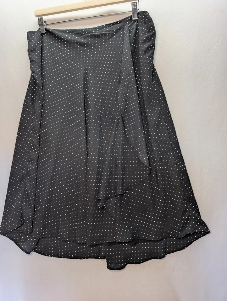 NUEVO CON ETIQUETAS Tahari Mujer Lunares Midi Falda Volantes Talla 14 NUEVA Foto 4 de 4