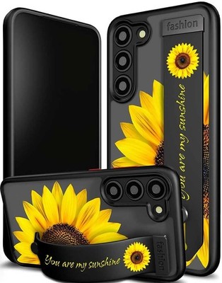Samsung Galaxy S24+ Plus Case Cute with Strap Stand Finger Kickstand - Yellow Su