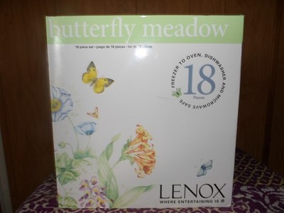 LENOX Butterfly Meadow Collection 18 Piece Dinnerware Set BRAND NEW GORGEOUS