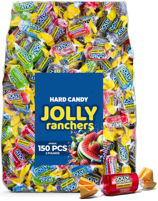 Jolly Rancher Assorted Fruit Flavors, Bulk Original Twists Hard Candy (2 Pounds)