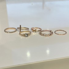 Gold Stackable Set Fashion Gold Tone Metal Multiple Styles Rings SALE