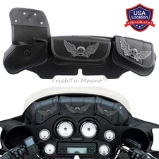 Windshield Saddle 3 Pouch Bag Fit For Harley Electra Street Glide FLHX 2006-2013