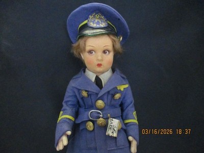 14'' Antique Lenci Doll - Original Air Force Uniform, Tagged