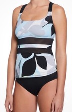 NWT 106 NIKE Women's Mesh Floral Print V-Back Tankini Set Medium NESSF366-001