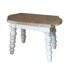 Wooden Bathroom Farmhouse Step Stool, Wood Foot Stool for Adults Kids, Bedsid...