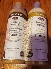 African Pride Moisture Miracle Honey  Coconut Oil Shampoo  Conditioner - 16 oz