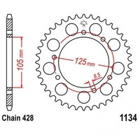 Kettenrad Stahl 50-ZäHne 428-Teilung FüR Derbi Senda 125 R Bj. 2004-2008