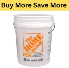 5 Gallon Natural Paint Bucket, Durable Multipurpose Utility Bucket NEW
