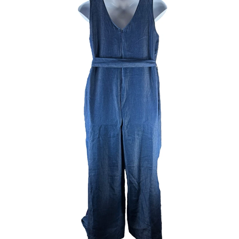 Mono Robert Louis Talla Grande Azul Oscuro Sin Mangas Corbata Cinturón NUEVO Foto 3 de 4