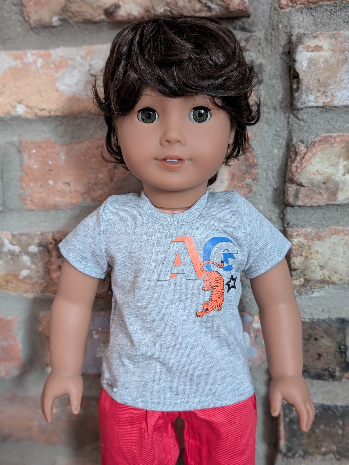 Bruno Custom Boy American Girl Doll OOAK Brown Hair Hazel Ey