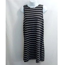 One Love Clothing Sleeveless Tank Dress Womens Size Medium Striped Black White