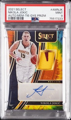 2021 PANINI SELECT AUTOGRAPHED MEMORABILIA #AMNJK NIKOLA JOKIC 20/25 PSA 9 AUTO