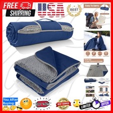 Compact Waterproof Outdoor Blanket with Soft Sherpa Lining - Ideal for Camping