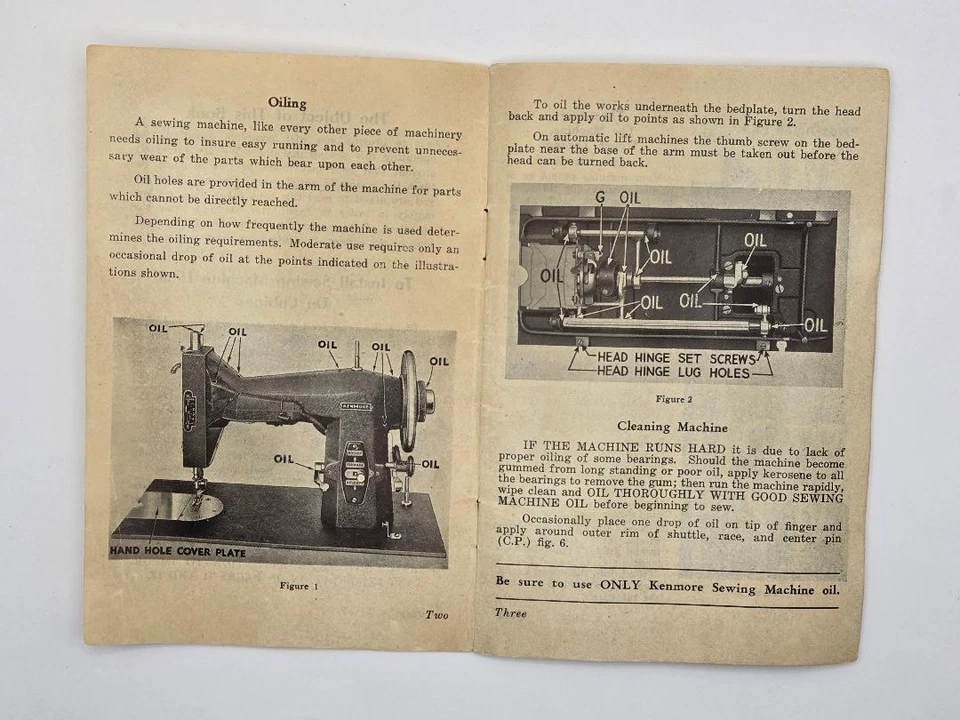 Instrucciones para máquina de coser rotativa eléctrica Kenmore folleto manual de colección Foto 3 de 4