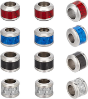 12 Stk 4 Farben Edelstahl SäUlen Perlen 6Mm GroßE Loch Perlen Haarperlen Metall