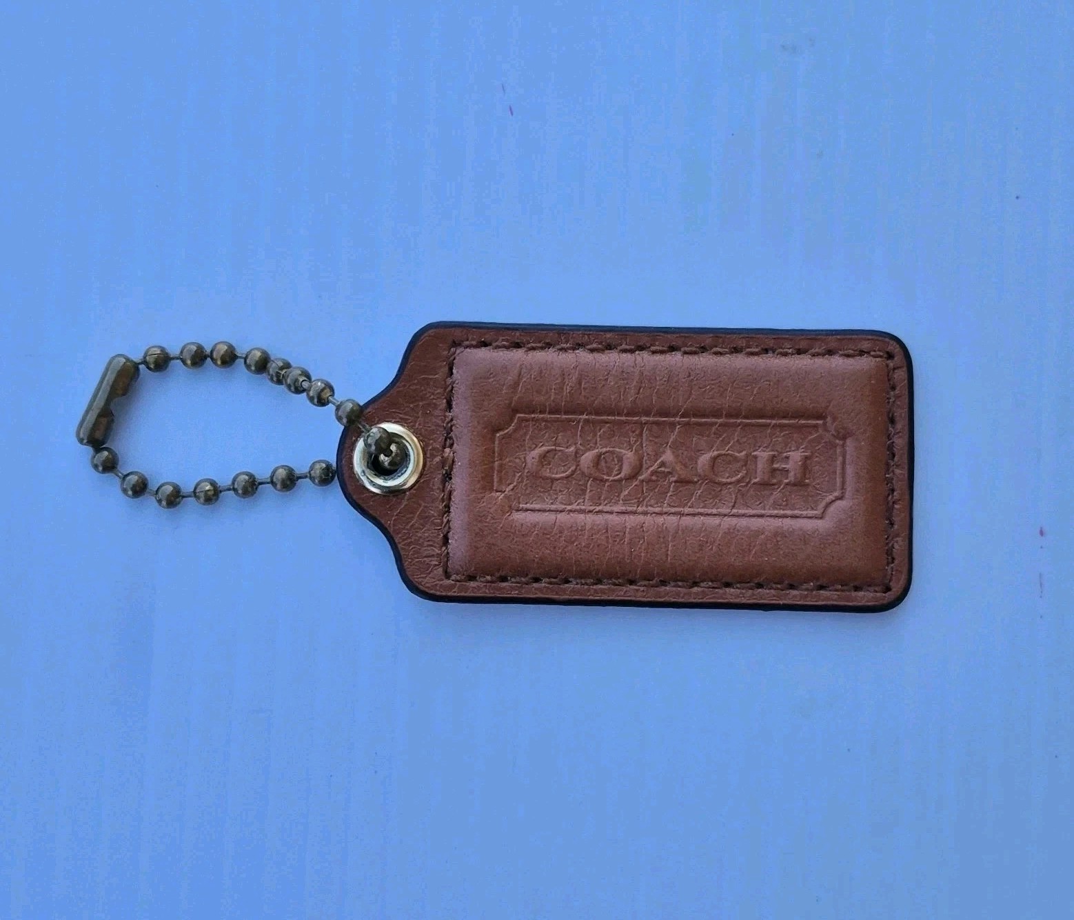 Coach Large Leather Bag Charm Keychain