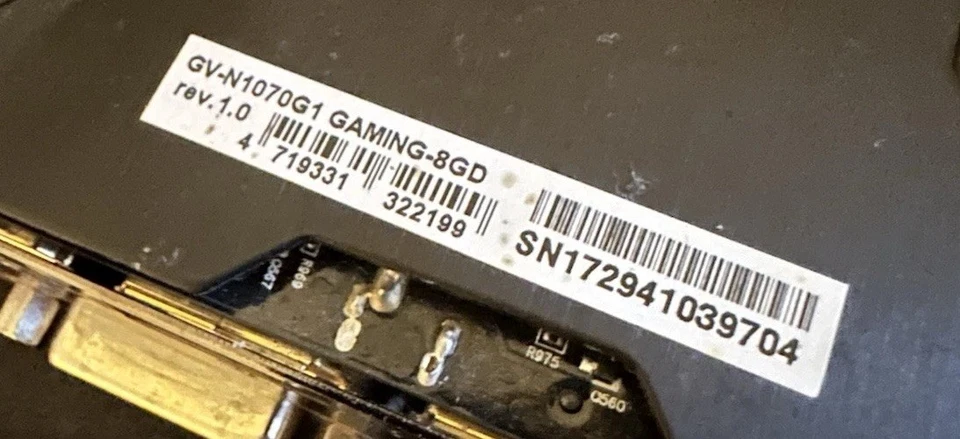 Gigabyte GTX 1070 G1 Gaming 8GB Graphics Card GV-N1070G1 Tested Good Condition - Image 3 of 4